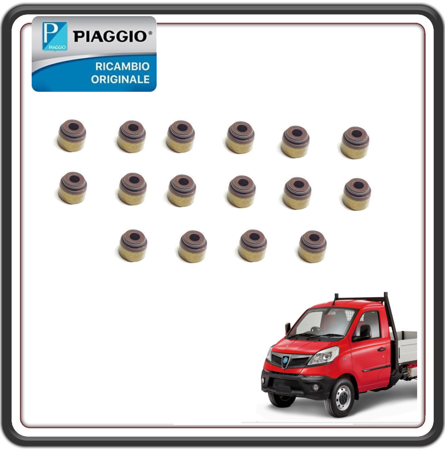 KIT 16 PARAOLI ANELLI DI TENUTA VALVOLA PER PIAGGIO PORTER 1300 MULTITECH FINO AL 2020 - PIAGGIO PORTER NP6 ORIGINALE PIAGGIO 1A005503