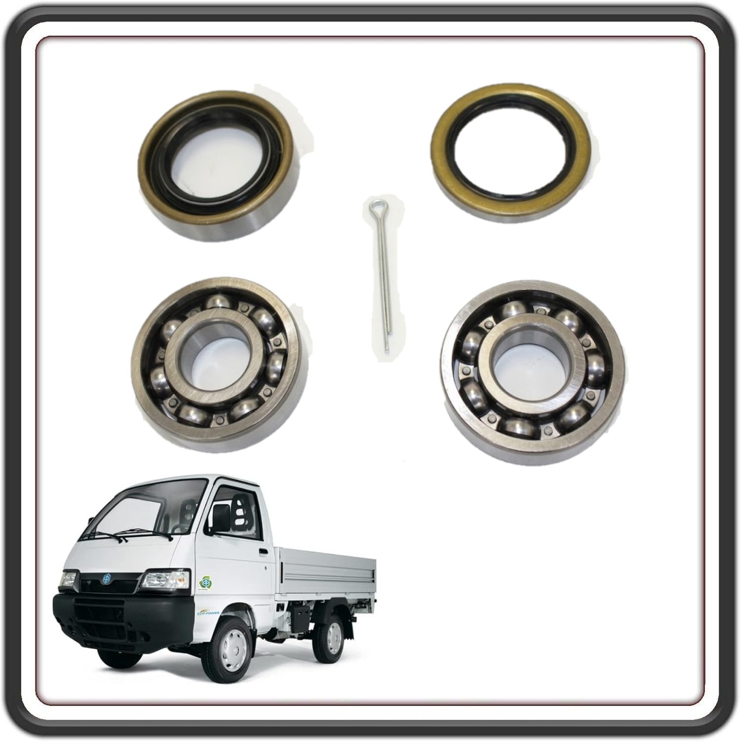 KIT CUSCINETTI A RULLI RUOTA ASSALE ANTERIORE COMPATIBILI PER PIAGGIO PORTER 1000 - PIAGGIO PORTER 1300 16V MOTORE DAIHATSU FINO AL 2009 - PIAGGIO PORTER 1200 -1400 DIESEL - PIAGGIO QUARGO TUTTI I MODELLI