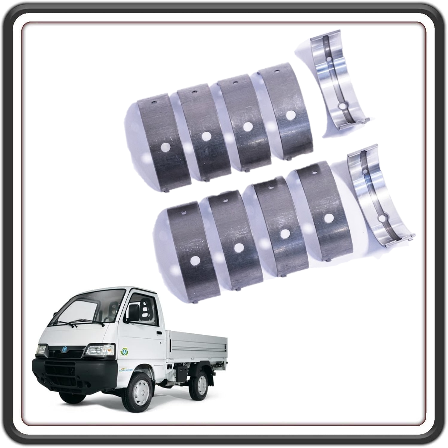 KIT SERIE BRONZINE BANCO CON MAGGIORAZIONE 0,25 MM COMPATIBILE PER PIAGGIO PORTER 1300 16V MOTORE DAIHATSU FINO AL 2009
