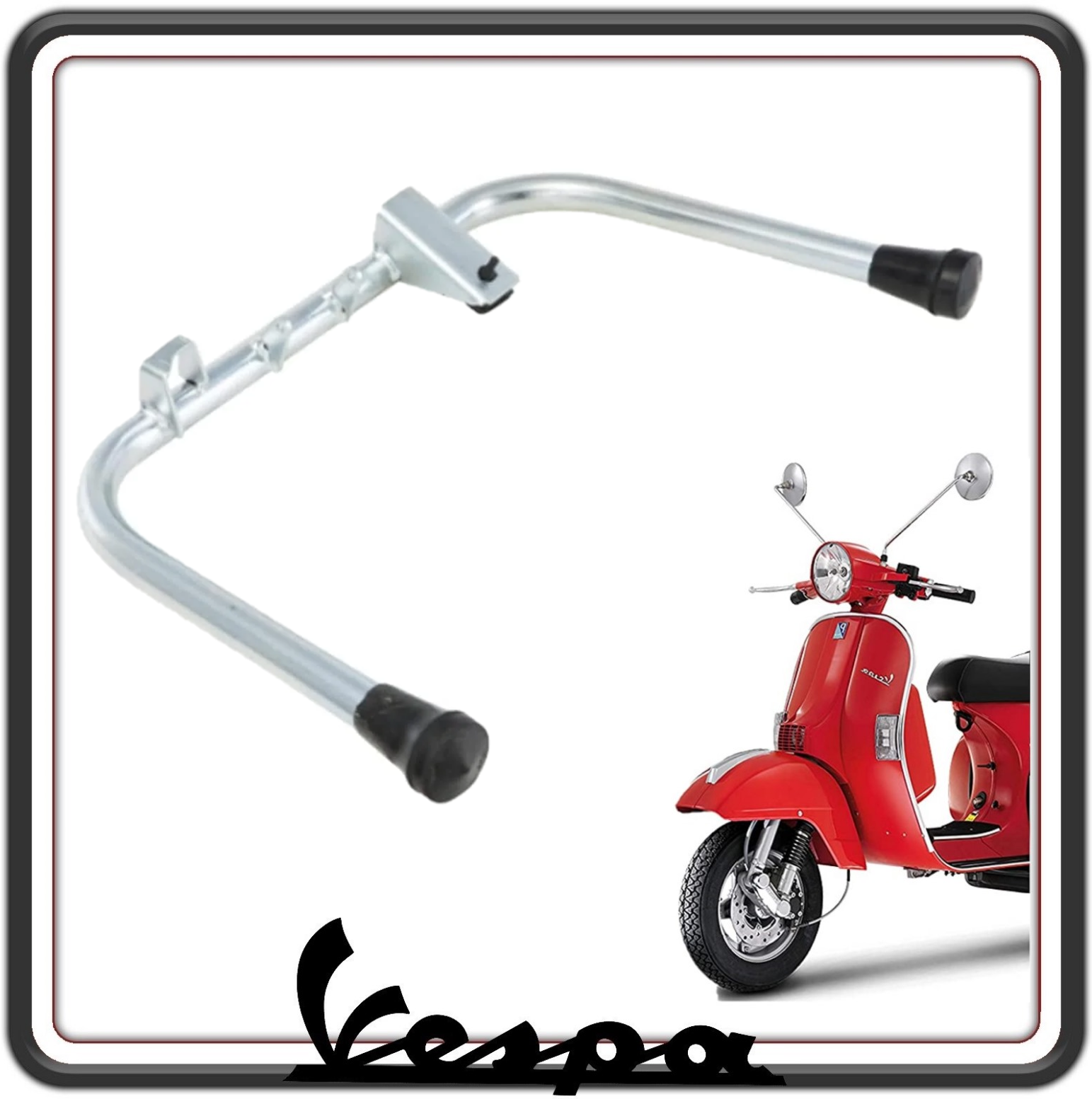 CAVALLETTO CENTRALE CROMATO COMPATIBILE PER PIAGGIO VESPA PX 125 150 200 TUTTI I MODELLI - VESPA ARCOBALENO TUTTI I MODELLI