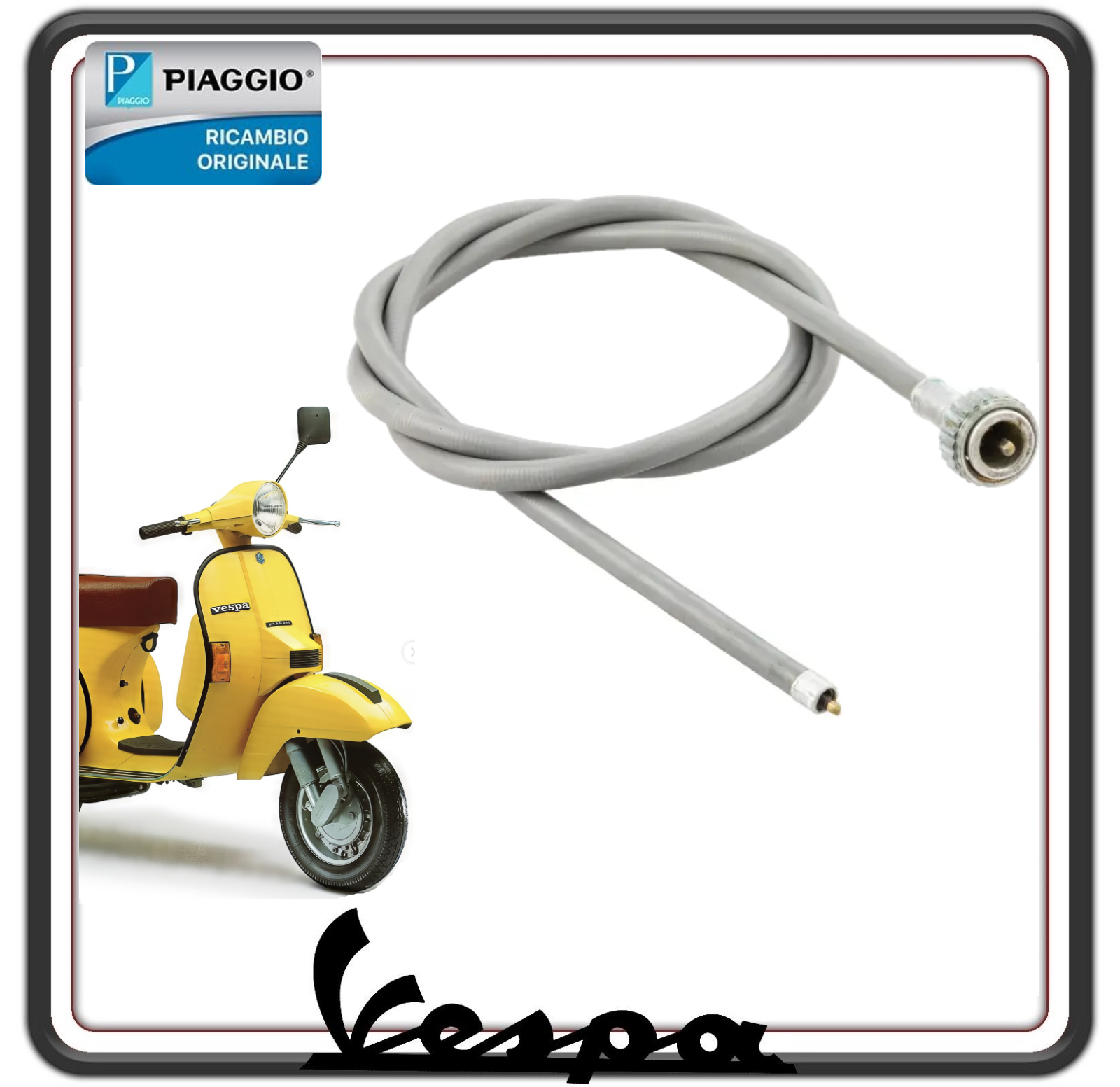 TRASMISSIONE FILO CAVO CONTACHILOMETRI CONTA CHILOMETRI PER PIAGGIO VESPA PX 125 150 200 FINO AL 1990 ORIGINALE PIAGGIO 174161
