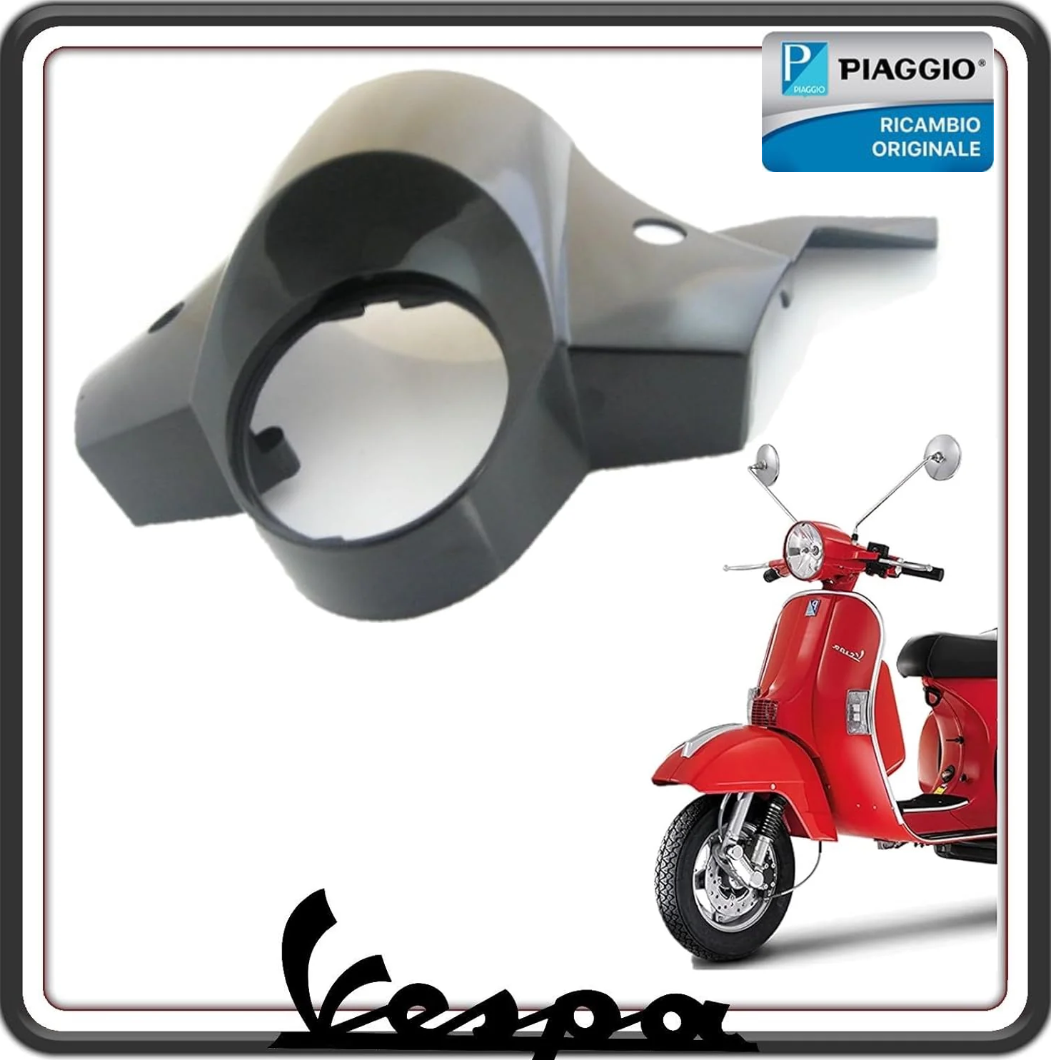 COPERCHIO MANUBRIO COPRIMANUBRIO COPRI MANUBRIO GREZZO PER PIAGGIO VESPA PX SOLO MODELLI CON FRENO A DISCO ORIGINALE PIAGGIO 6224306