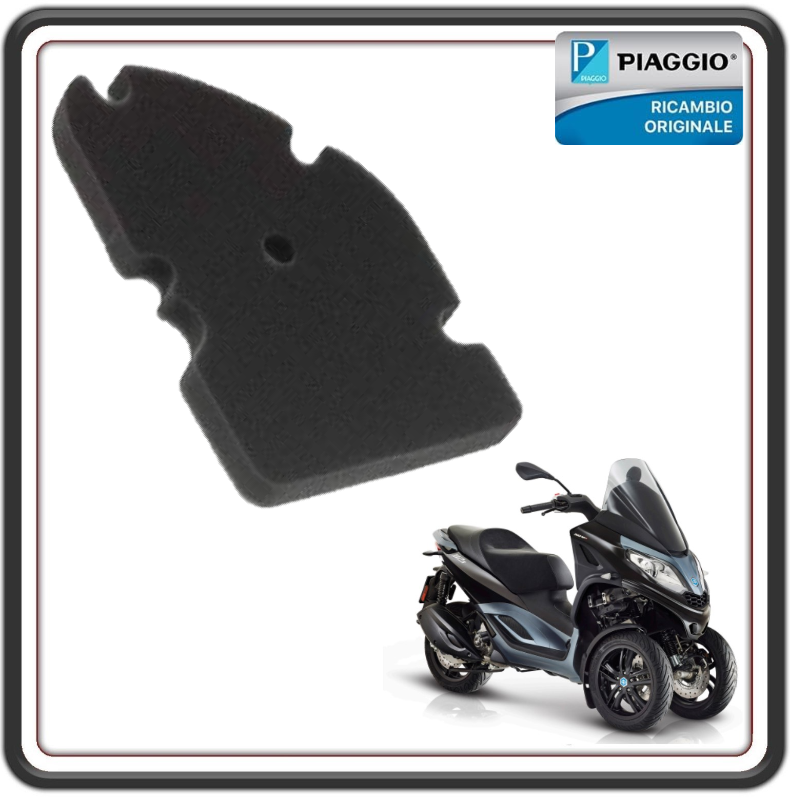FILTRO ARIA ELEMENTO FILTRANTE PER VESPA GTS 125 250 300 - PIAGGIO X8 X9 - PIAGGIO MP3 125 250 300 ORIGINALE PIAGGIO 831997