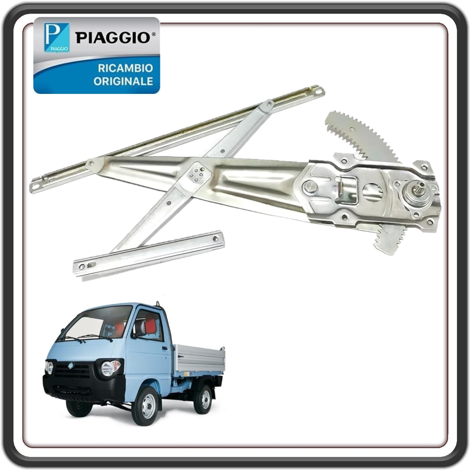ALZAVETRO ALZACRISTALLO LATO DESTRO LATO PASSEGGERO PORTER 1300 BENZINA FINO AL 2009 MOTORE DAIHATSU - PORTER 1200 1400 DIESEL FINO AL 2005 - QUARGO DIESEL ORIGINALE PIAGGIO 56582R
