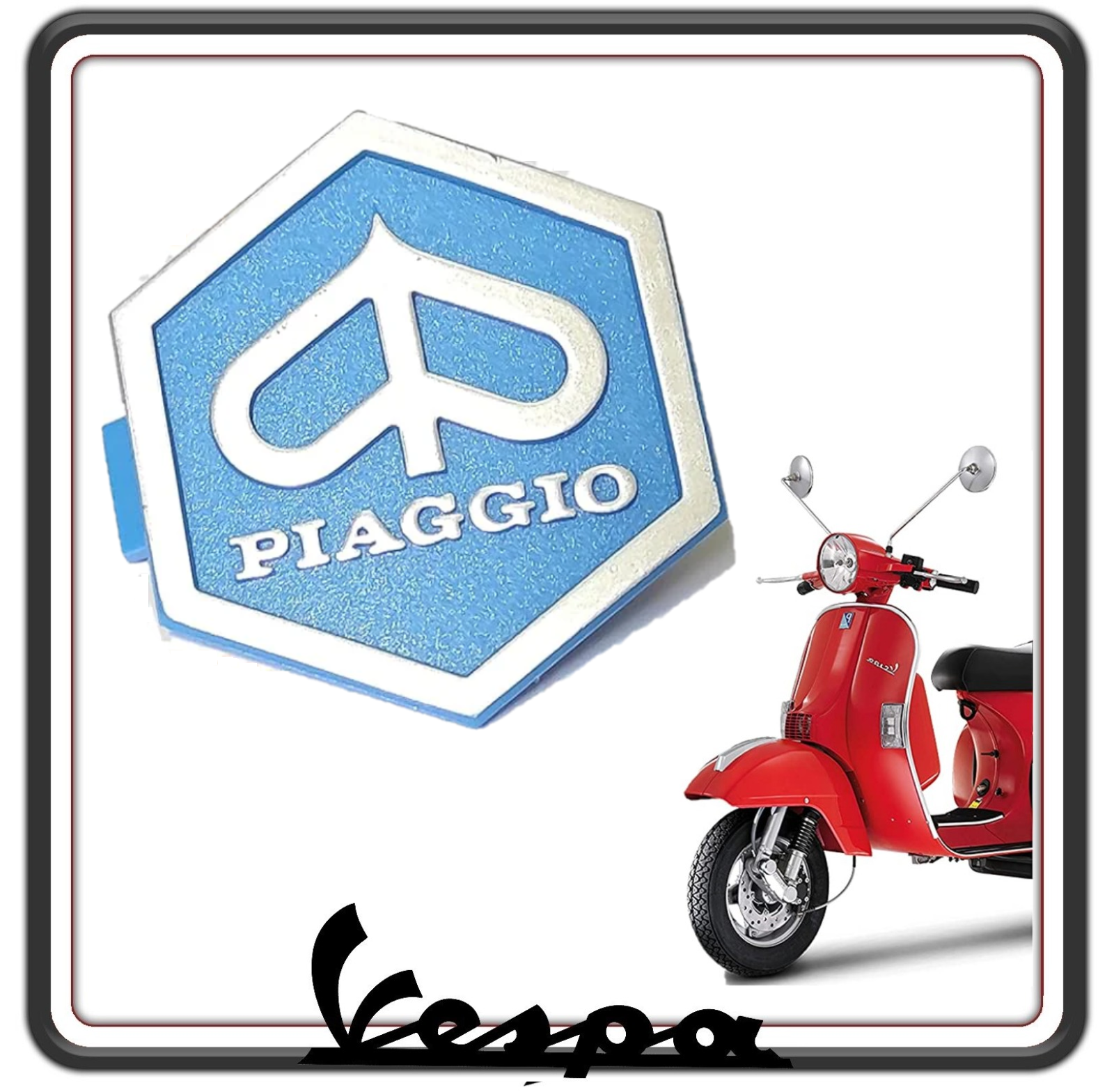 SCUDETTO AD INCASTRO COMPATIBILE CON PIAGGIO VESPA PX - VESPA ARCOBALENO