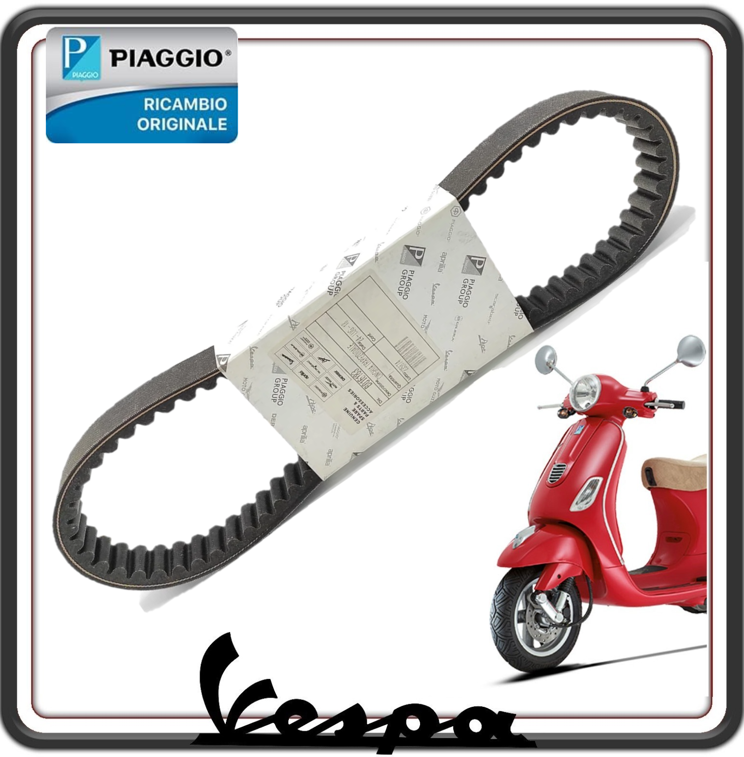 CINGHIA TRASMISSIONE DISTRIBUZIONE PIAGGIO VESPA LX 150 4T DAL 2012 IN POI ORIGINALE PIAGGIO B016183