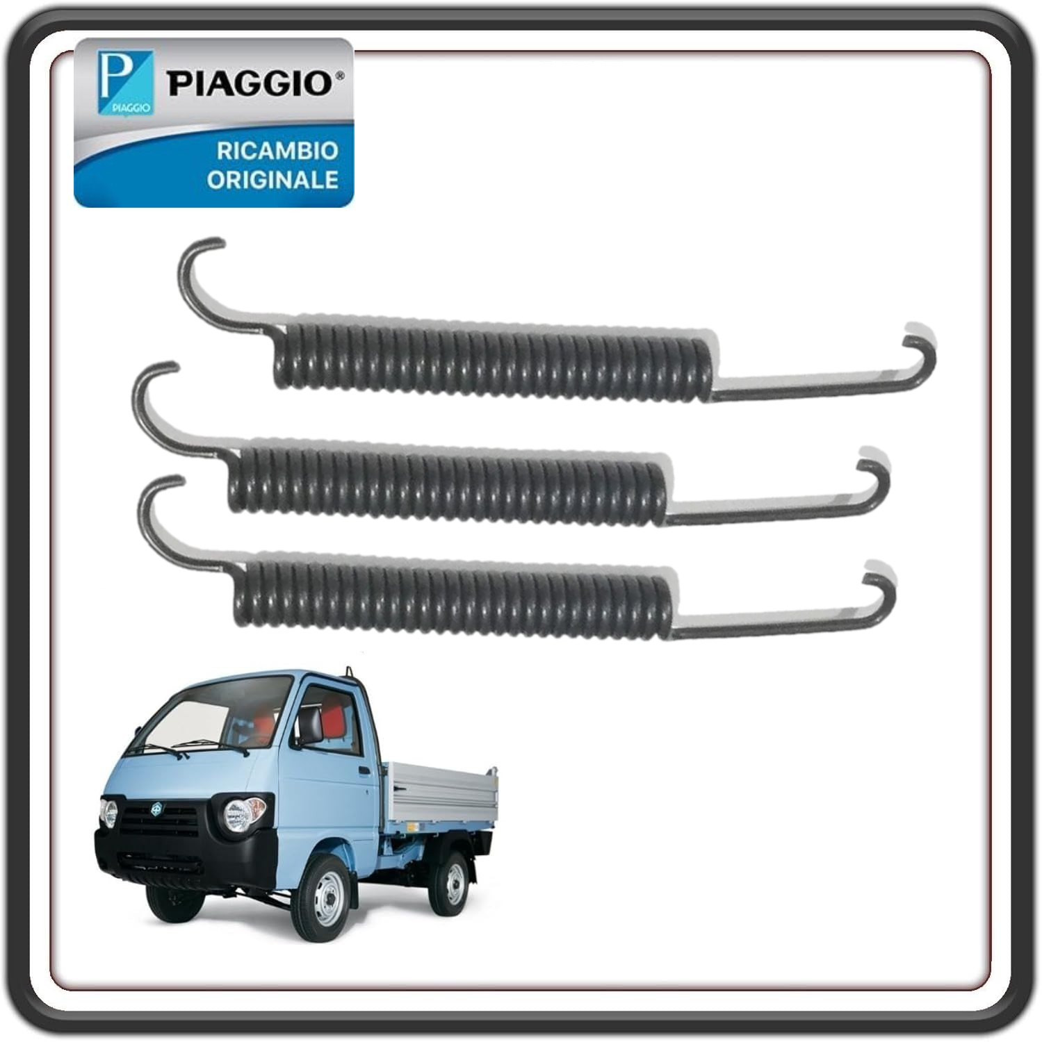 KIT 3 MOLLA MOLLE GANASCE FRENO PIAGGIO APE TM 703 - APE 602 - PIAGGIO QUARGO DIESEL ORIGINALE PIAGGIO 245038