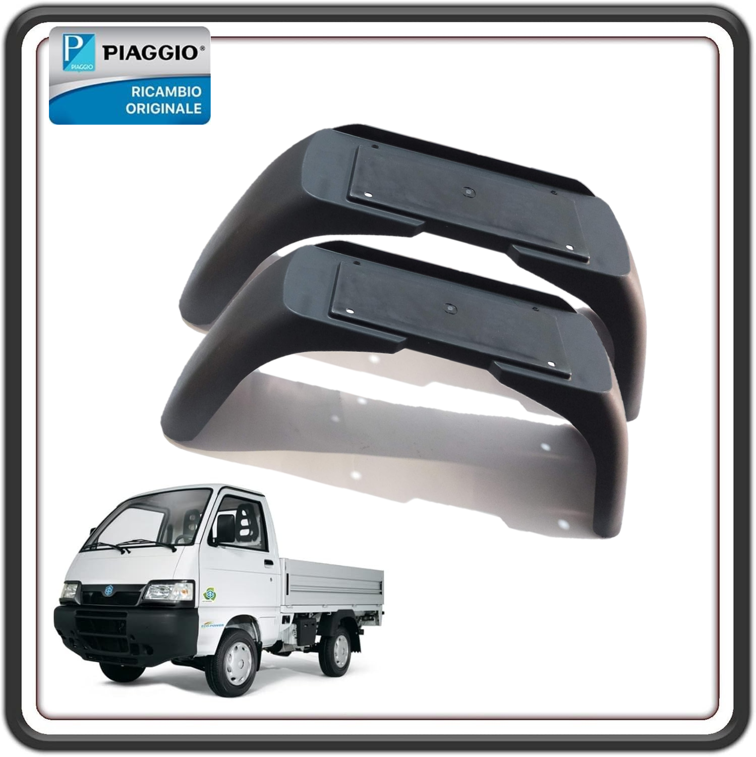 KIT DUE PARAFANGO PARAFANGHI POSTERIORI PER PIAGGIO PORTER TUTTI I MODELLI BENZINA O DIESEL FINO AL 2009 - PIAGGIO QUARGO ORIGINALE PIAGGIO 645569 - 645568