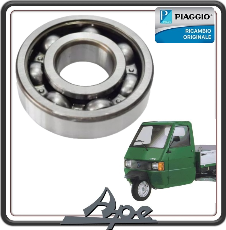 CUSCINETTO A SFERA ALBERO MOTORE LATO FRIZIONE MISURA 25-62-17 PER PIAGGIO APE TM 703 - 602 BENZINA - PIAGGIO APE 501-601 - PIAGGIO APE CAR P2 P3 ORIGINALE PIAGGIO 169809